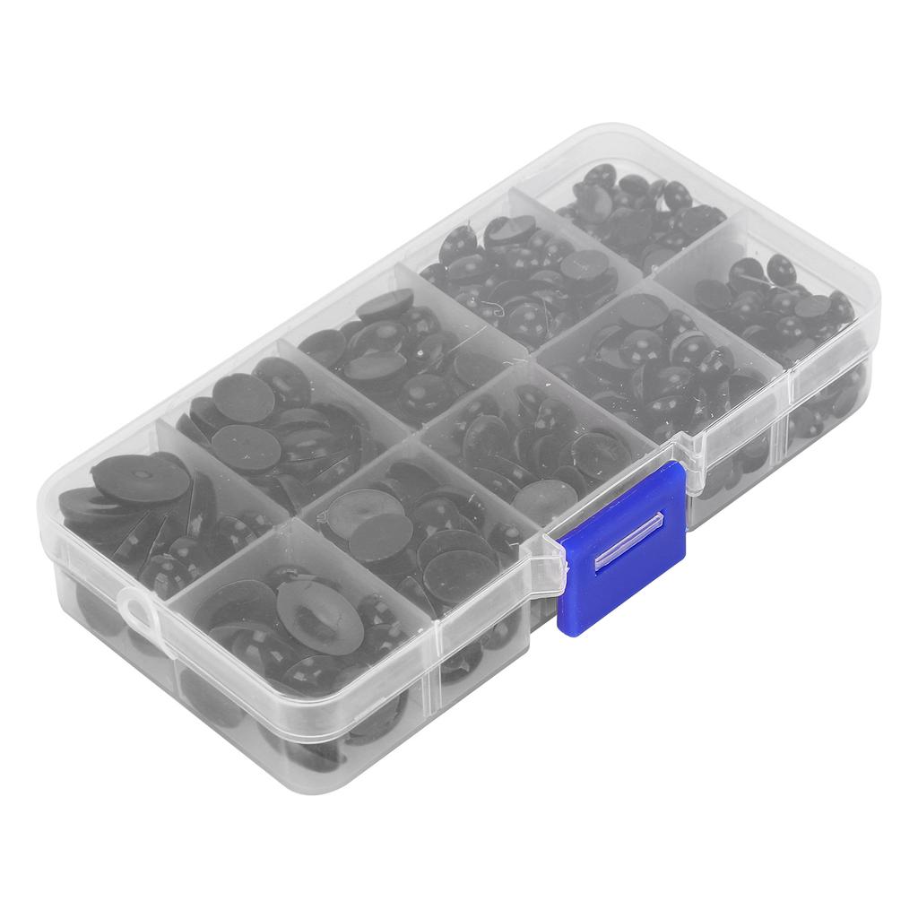 580Pcs Plastic Eyes Noses Flat Doll Teddy Bear Stuffed Animals DIY Making Toys AccessoriesBlack