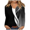 Women's Fashion Daily Versatile Casual V-Neck Long Sleeve Printed Top