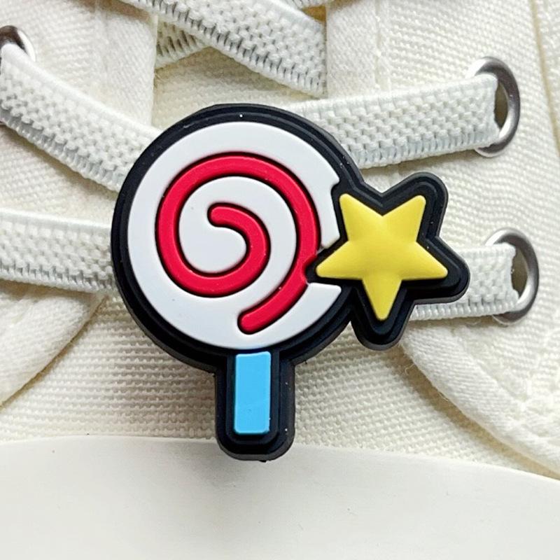 Cute Pilot Dog Shoe Lace Buckle with Cola & Hamburger Design