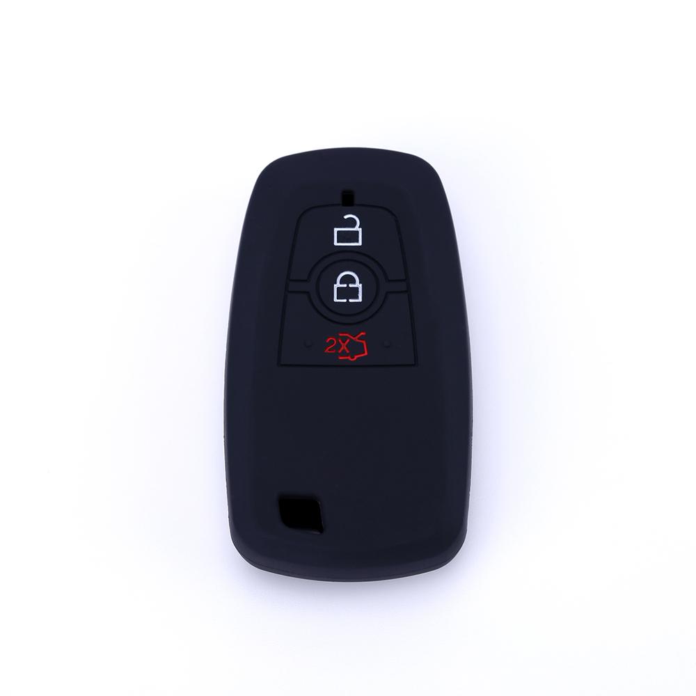 Silicone Car Key Cover Case For Ford Ranger Fusion Mustang Explorer Ecosport Edge S-Max Ranger Remote Car Key Holder 3Buttons