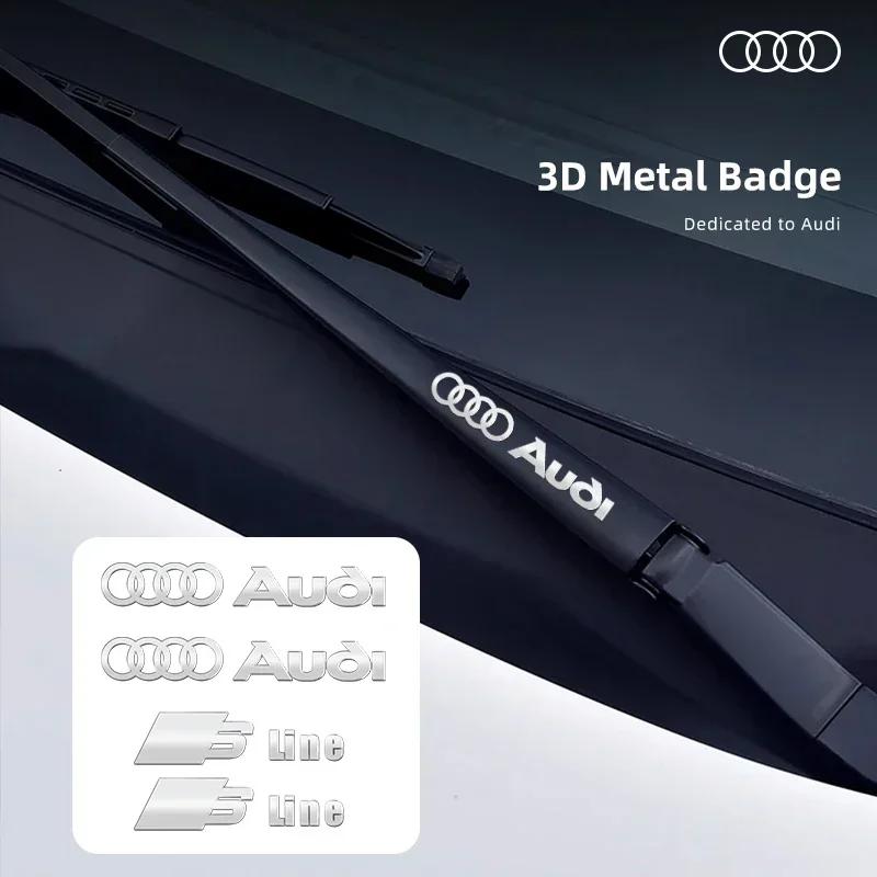 Metal emblem Auto Decor Decals Reflective Car Window Wiper Stickers For q2 Sline S3 A1 A3 A4 A5 A7 A8 Q3 Q5 Q7 TT Accessories