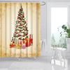 Merry Christmas Shower Curtains New Year Santa Bathroom Decor Bath Curtain Cartoon Snowman Elk Bath Bathroom Curtains