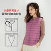 Womens Lightweight Down Vest Slim Fit Sleeveless Puffer With Round Or V-Neck 90% White Duck Inner Layer