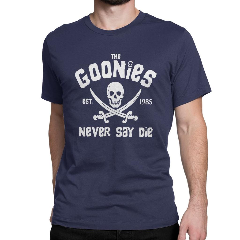 The Goonies T-shirt för män Dödskalle Vintage Ren bomull T-shirts Rund hals Kortärmad T-shirt Plus Size Toppar