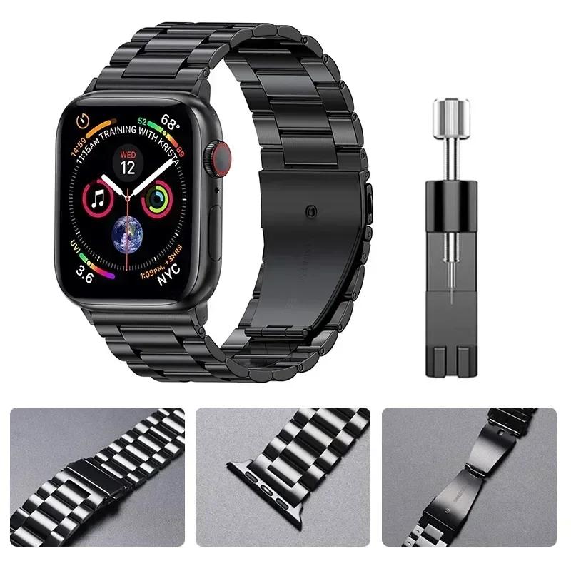 Stainless Steel Strap For Apple Watch Ultra 2 49mm 45mm 41mm 40mm 44mm 46mm Watch Strap Metal Bracelet For iWatch 10 9 8 7 6 5 4