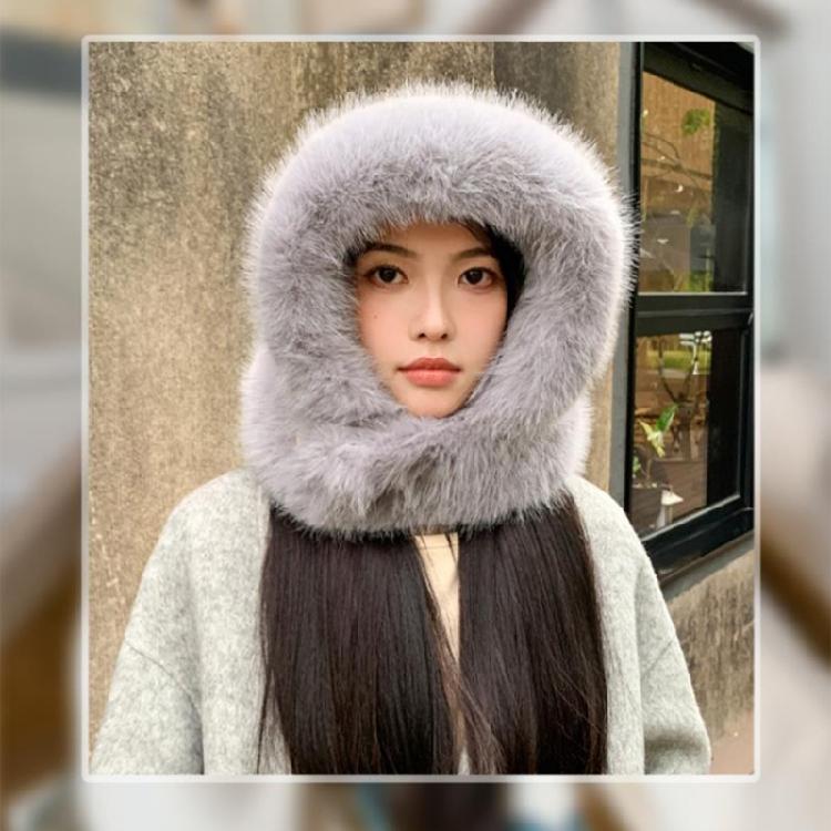 Adult Plush Earflap Hat Outdoor Windproof Ear Protect Furry Hat for Outdoor