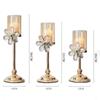 European Crystal Flower Metal Candle Holder, Vintage Romantic Candlelight Decor Stand