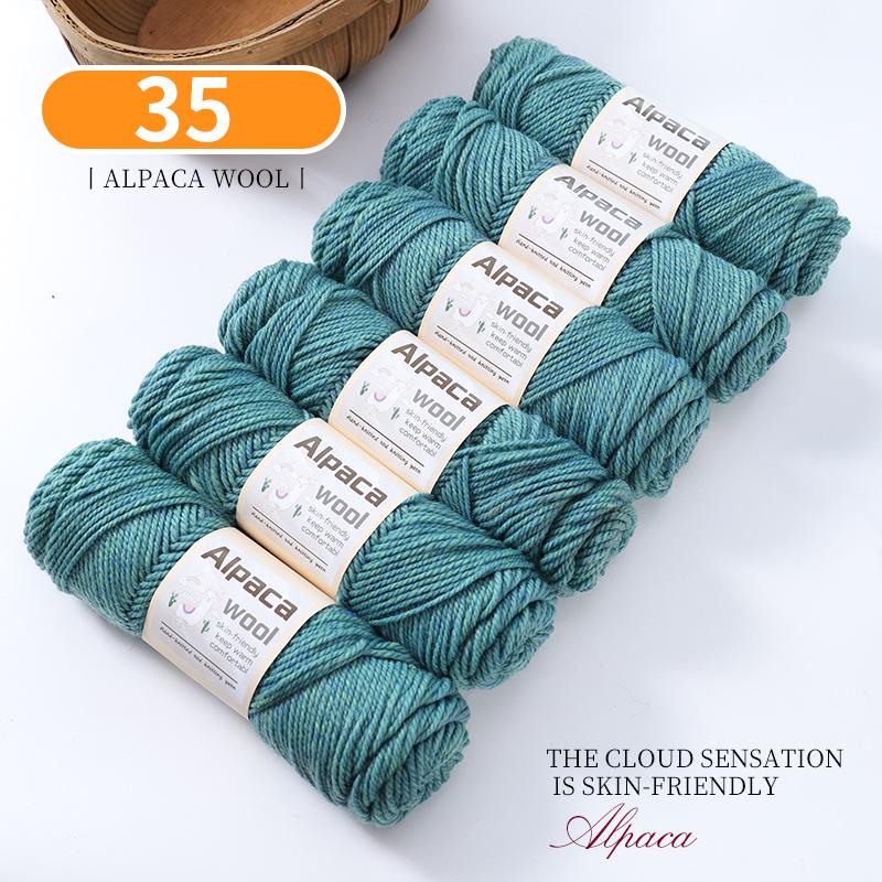 Alpaca Wool Medium Thick Yarn Ball for Hand-Knitted Cardigans, DIY Scarves, and Sweaters