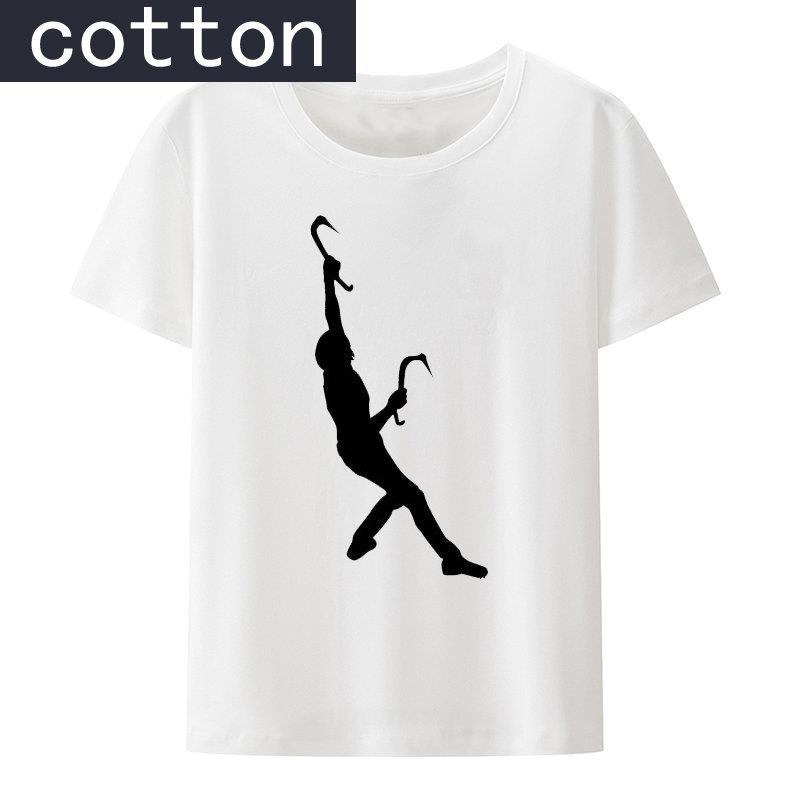 

Силуэт скалолазания Хлопковые футболки Стиль Y2k Уличная одежда Футболка Мужская Удобная Крутая Уличная мода Узор Новинка S