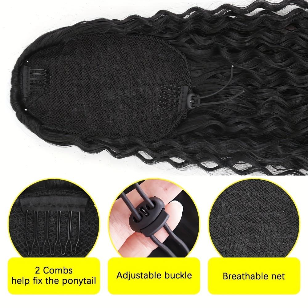 Long Curly Wavy Ponytail Hair Extensions Synthetic Drawstring Ponytail for Women - Wrap Around Style for a Natural Look Hair Accessories