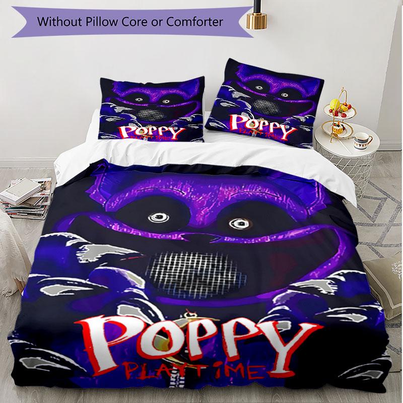 Set copripiumino 3 pezzi (1*Copripiumino + 2*Federe, Senza Nucleo), Set Biancheria da Letto Morbido All‑Season con Stampa Poppy Playtime, Regalo Decorazione Camera da Letto