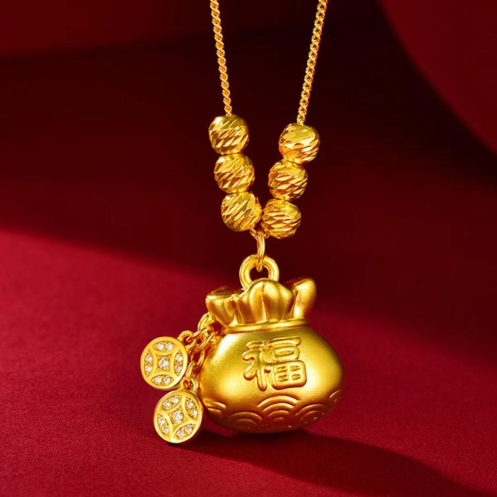 Treasure Lucky Bag Necklace Women'S Money Pendant Fashion Niche High-End Design Premium Durable Quality Useful