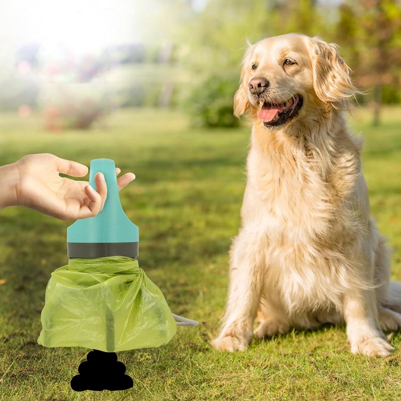 Portable Dog Pooper Scooper with Garbage Bag Outdoor Pet Poop Grabber Claw Fecal Shovel Picker Dog Fecal Collector Cleaning Tool