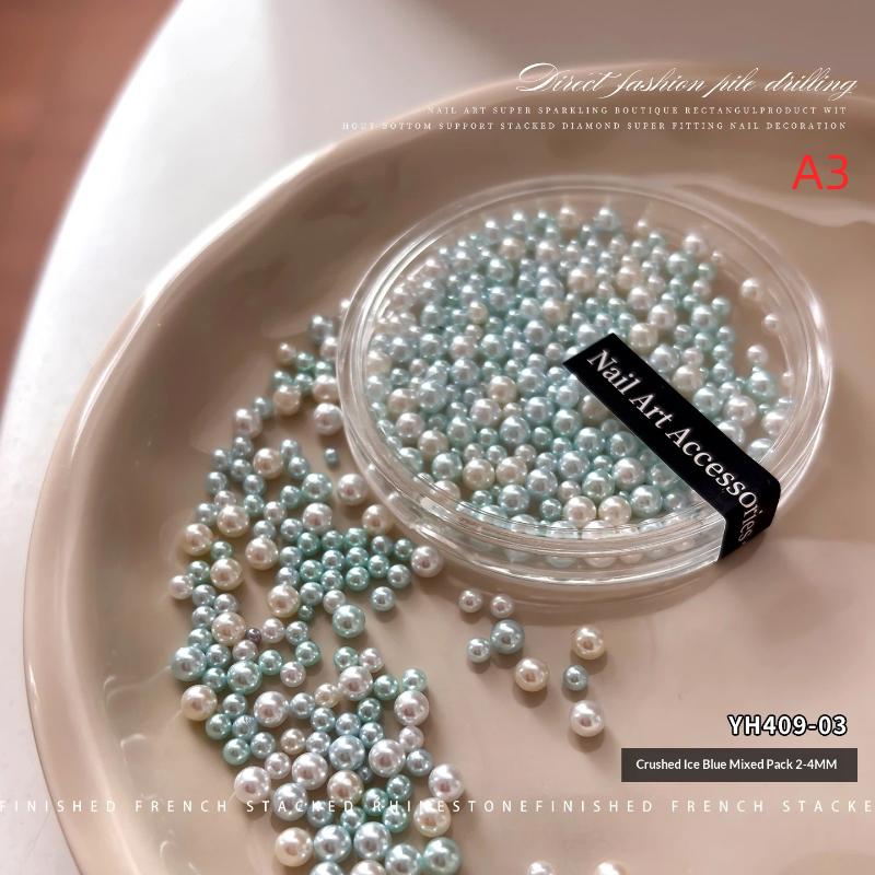 2-4mm Decorative Nail Pearls Resin Charms Stylish Beads for Creative Manicures