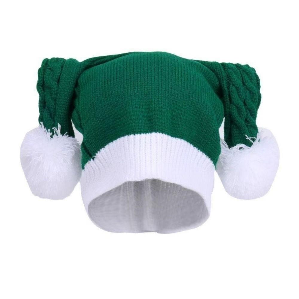 Stretchy Fit Christmas Beanie Hat Knitted Fabric Winter Santa Hat Knitted Santa Hat  Winter Season