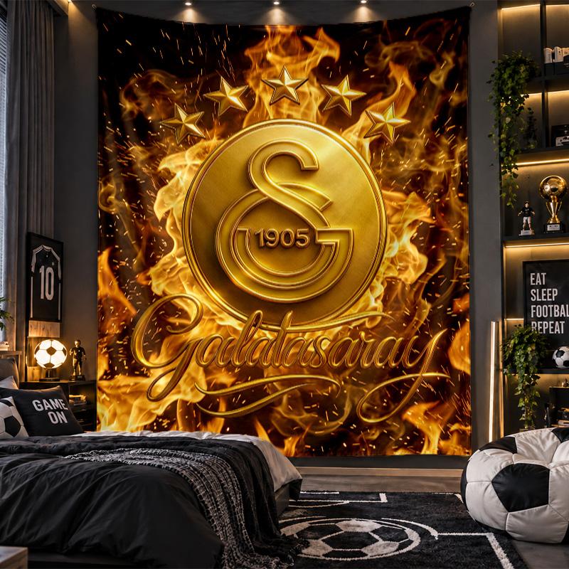 Arazzo da Appendere a Parete Tessuto Stampato Galatasaray FC per Soggiorno Camera da Letto Decorazione Casa