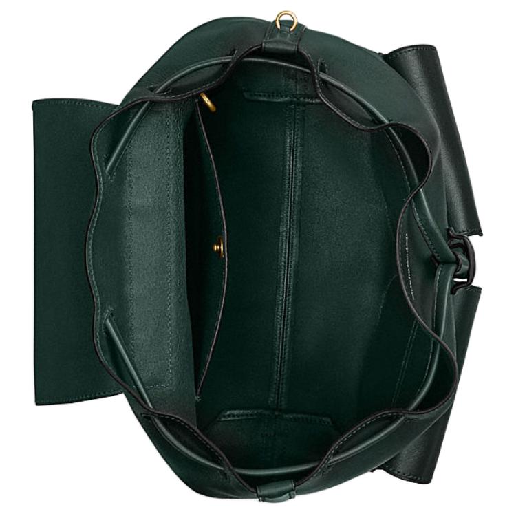 Coach Zaino in Pelle con Chiusura a Coulisse e Bottone Magnetico Logo del Marchio Crosby 28 Grande Zaino da Donna Verde Giungla CW619-B4FOR