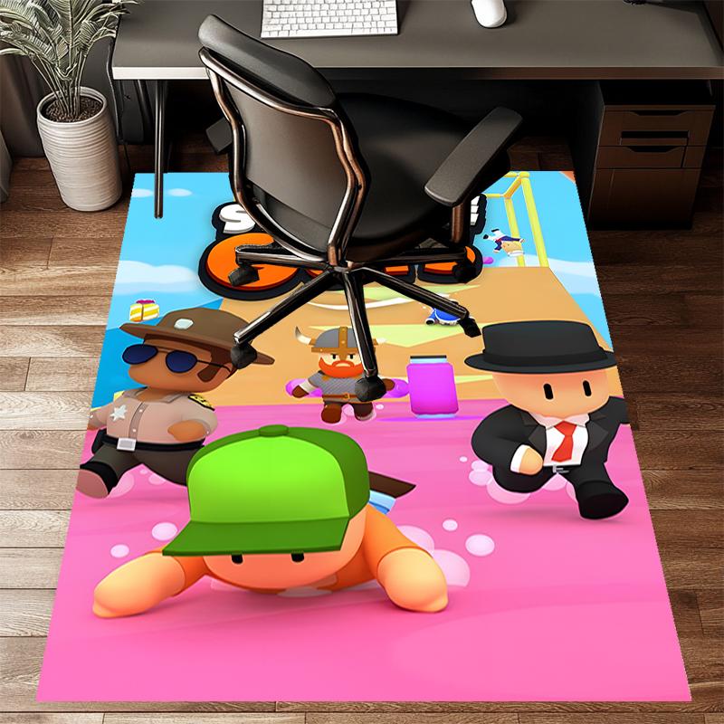 stumble guys Polyester Carpet, Soft Indoor Mat for Office Chair, Living Room, Computer Desk - Decorative Home Office Rug Design