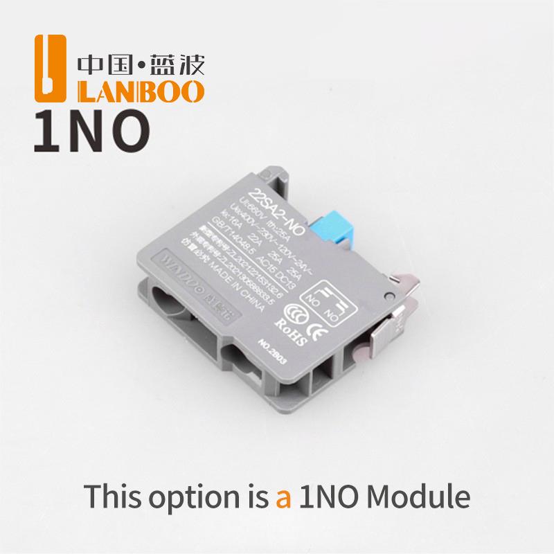 

LANBOO 22mm high current button switch with light metal head red blue yellow 24V220V LY380 220V gray base