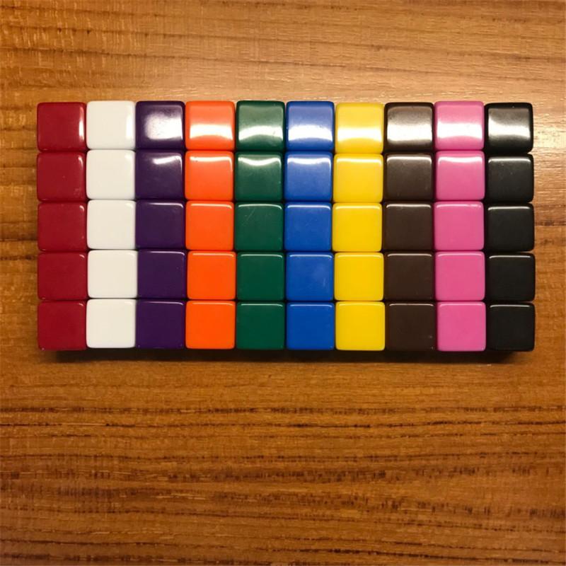 10 Stück 16mm Leere Würfel KTV Würfel Lackfrei Schlicht Gravierbar DIY Poker Würfel Brettspiel Lernwürfel 10 Farben
