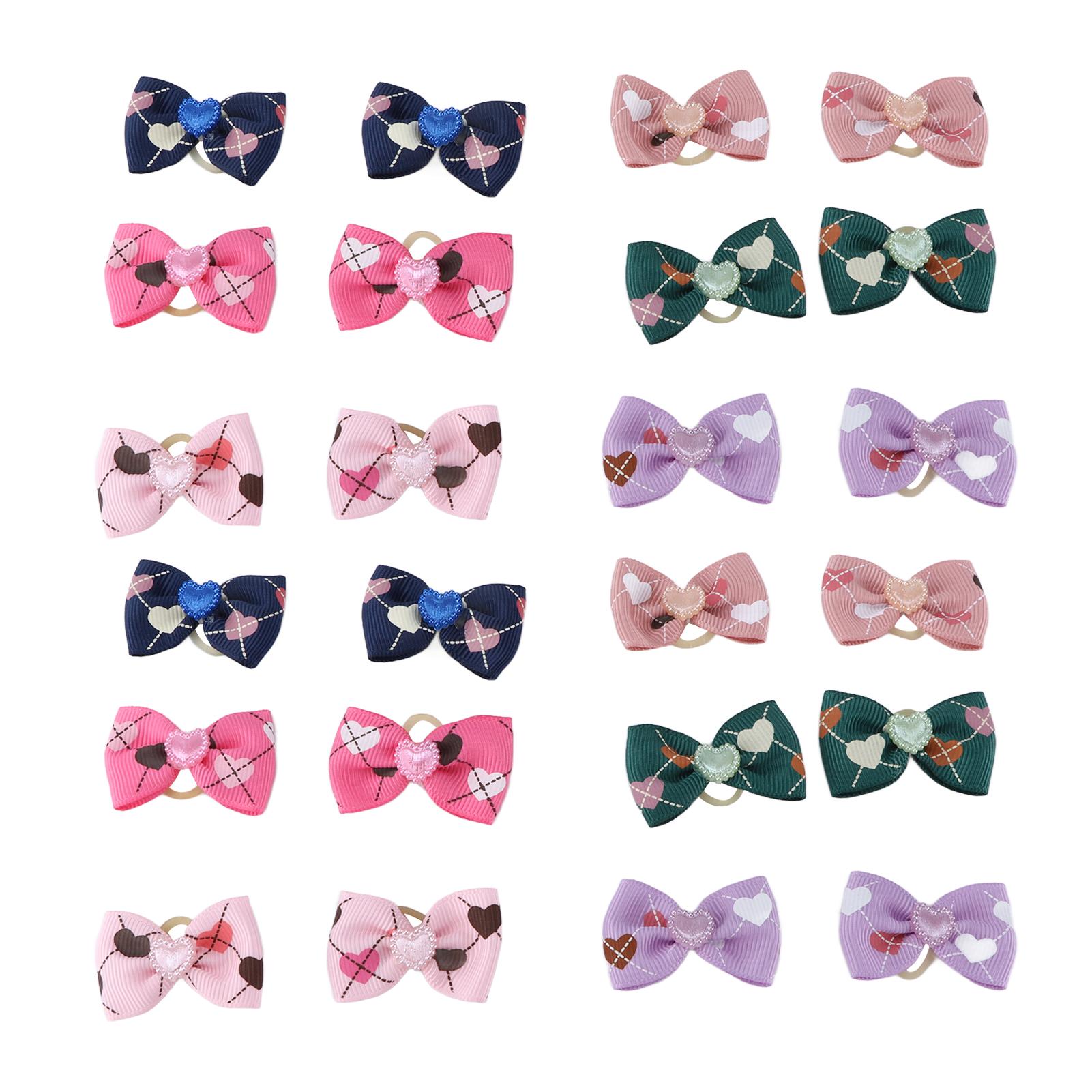 

Dog Hair Bows Rubber Band Cute Flexible Pet Grooming Hair Bows for All Types of Pets