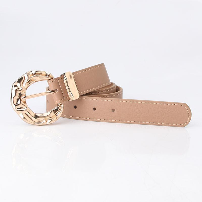Fashion Womens Pu Belt With Metal Buckle For Casual And Office Wear