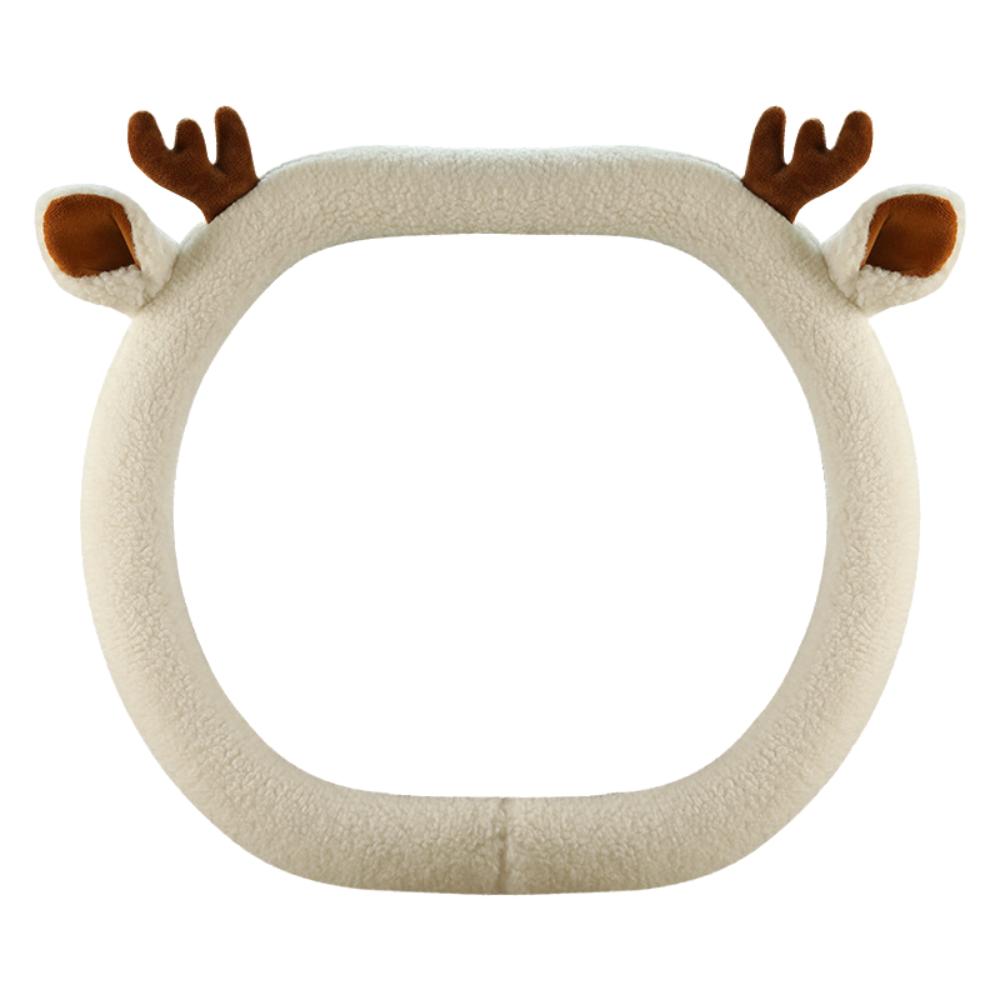 Warm Winter Plush Steering Wheel Cover Reindeer Antler Steering Wheel Cover Cars SUVs Trucks