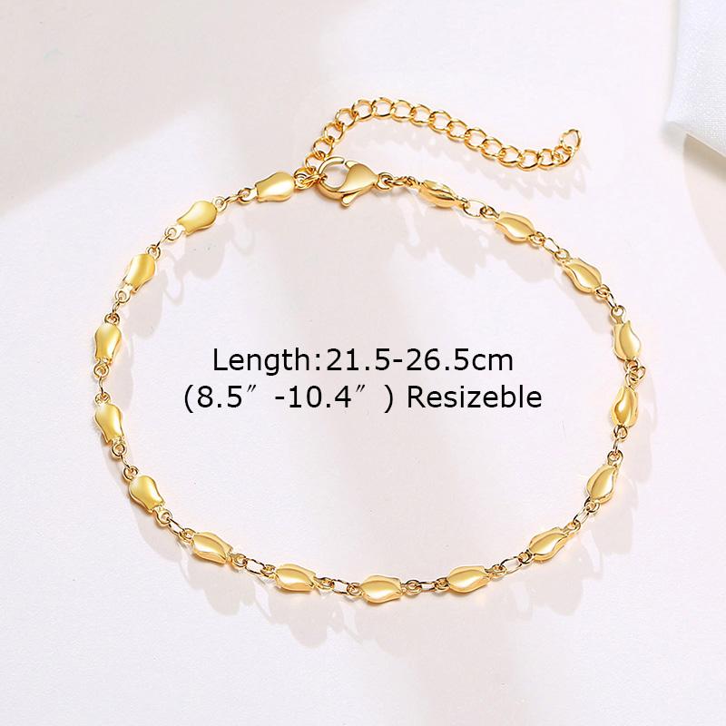 Edelstahl Kette Fußkettchen für Damen Mädchen Mehrschichtig Strand Fußkettchen Fußkettenglieder Verstellbar