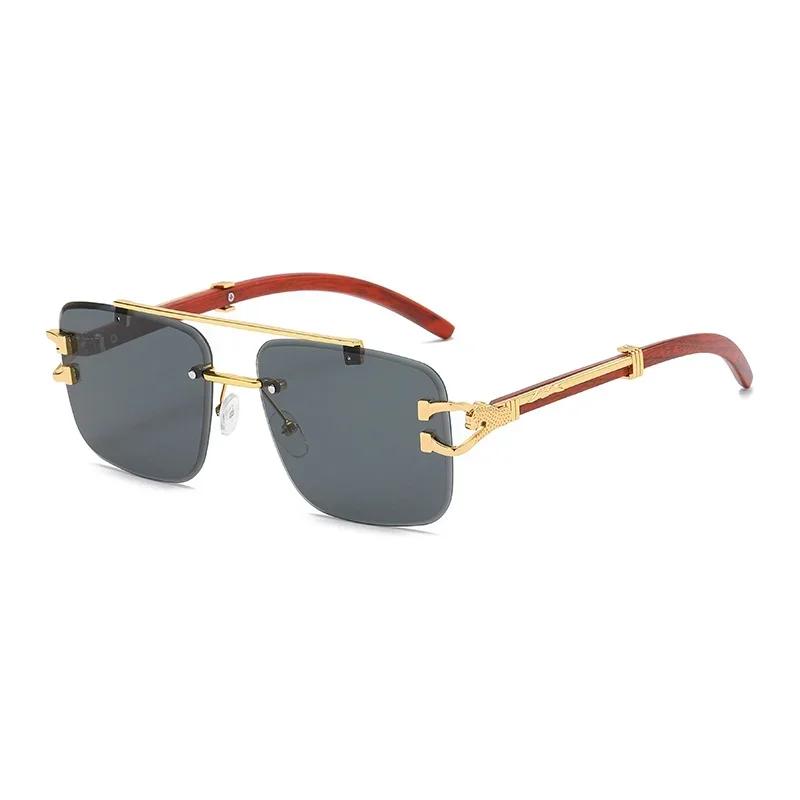 Lovely Rimless Square Sunglasses Women Men Designer Brand Sun Glasses Female Male Casual Metal Mirror