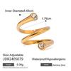 Stainless Steel Zirconia Open Ring, High-end Finger Ring, Titanium Steel Hand Accessory