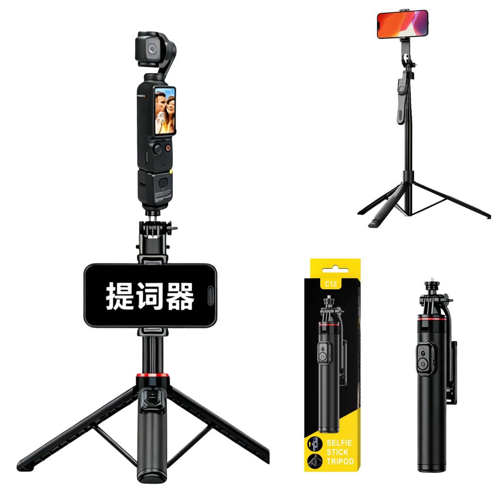 DJI Pocket 3 Insta360 3 In 1 Selfie Stick Tripod Camera Accessories Phone Mount for Action Cameras 7