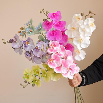 1 szt. 69 cm Sztuczne gałązki kwiatowe Phalaenopsis do kompozycji kwiatowych, dekoracji ślubnych, imprezowych i domowych, gałązki sztucznych orchidei o realistycznym dotyku