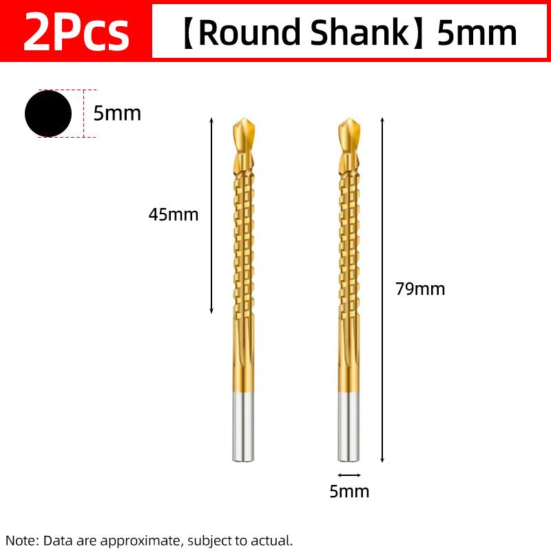 HSS Titanium Serrated Drill Bit Set 3/4/5/6/6.5/8mm Grooving Cutting Hole Saw Twist Drill Bits Round/Hex Shank Wood Metal Tools