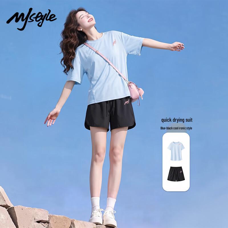 MJ STYLE Women's Round Neck T-Shirt & Shorts Set
