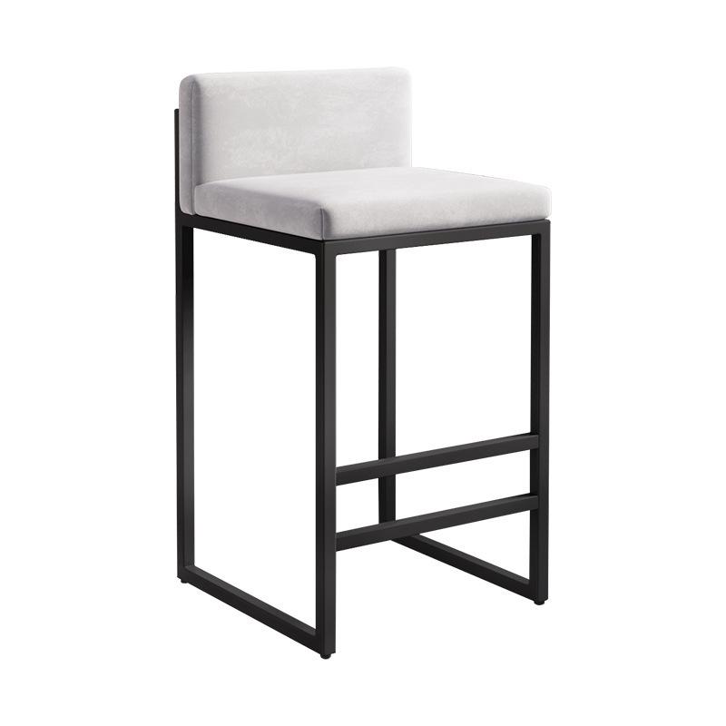 Modern Gold Wrought Iron Bar Stool with Backrest - Nordic Style Light Luxury for Home and Bar.