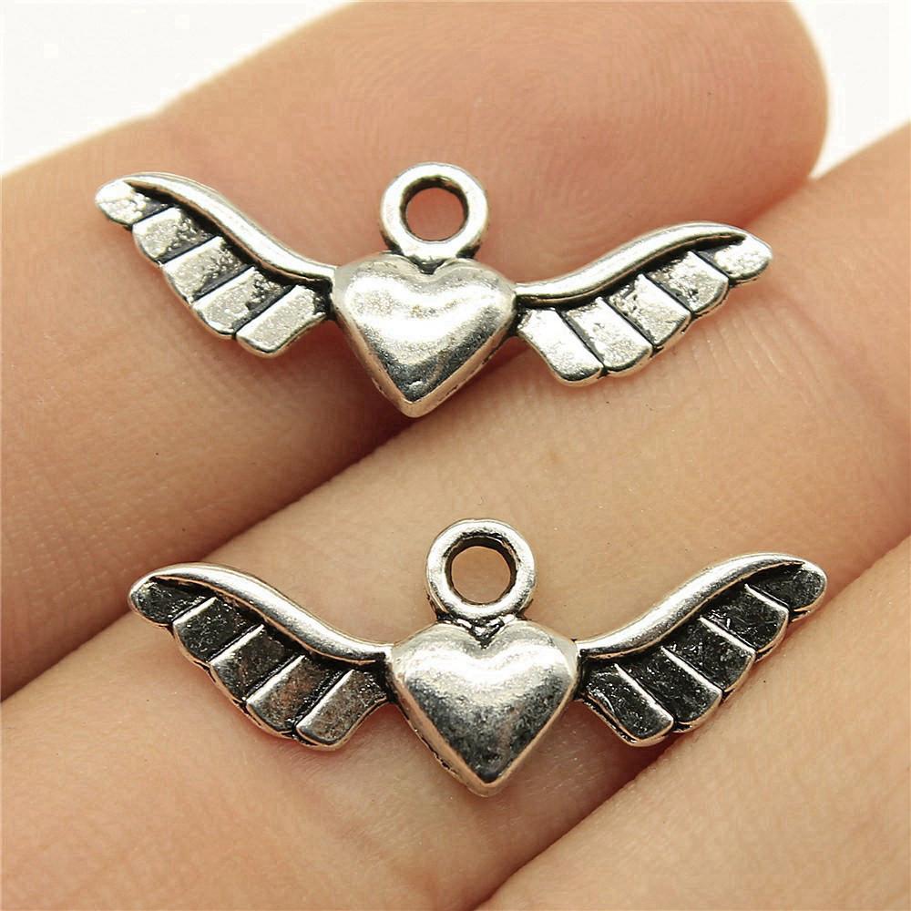 Small Angel Wings Charms Pendant Female Jewellery Bulk Ethnic Art Supplies