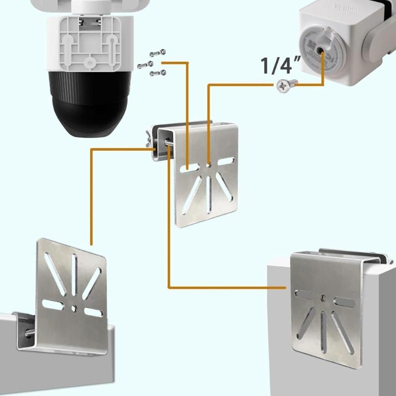 Without Tool Required Security Camera Mount Stainless Steel Brackets With Sturdy Hardware for Permanent Installation