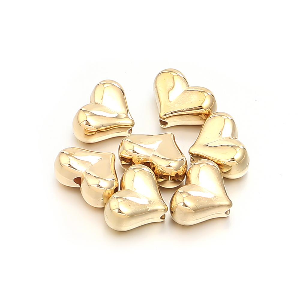 

20-30pcs CCB Heart Beads Plastic Loose Spacer Beads For Jewelry Making DIY Necklace Bracelet Earring Phone Key Chain Accessories