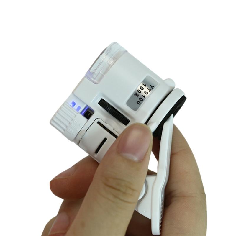 Easy Carry Mobile Phone Microscope Magnifier with LED Handheld Microscope Lens Easy Carrying for Universal Smartphones