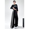 Loose and Thin, Drape Wide-leg Pants, Spring and Autumn New Drawstring Two-wear Sweatpants
