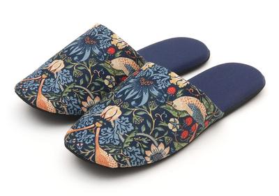 BEST OF MORRIS Strawberry Thief Washable Slippers (Navy)