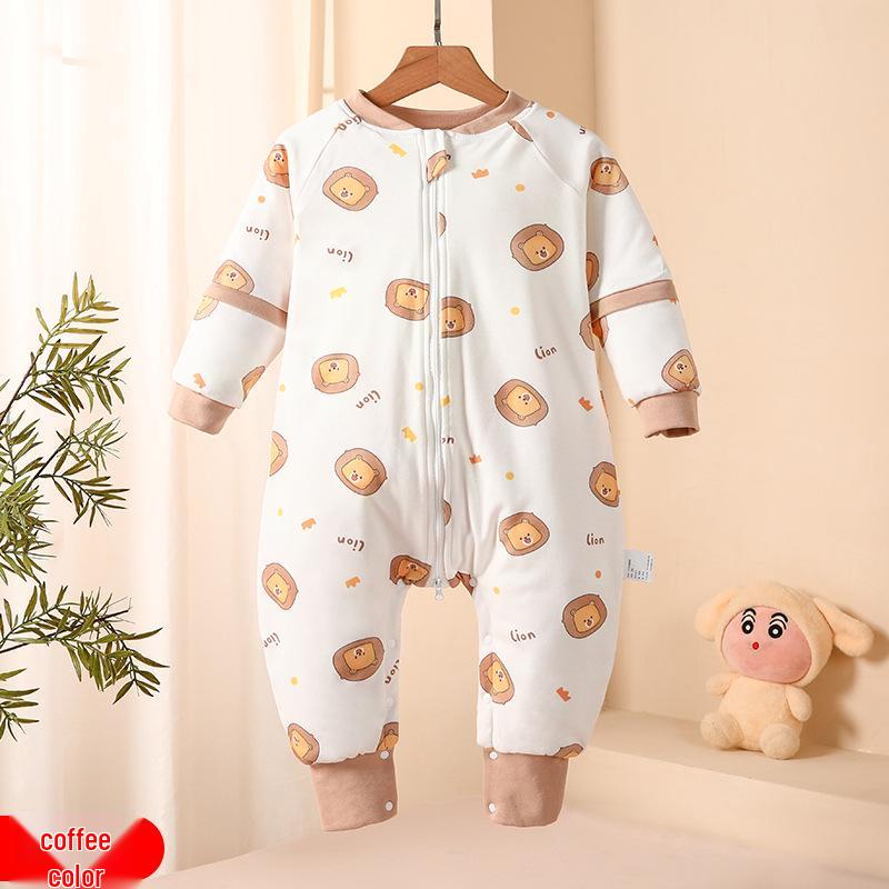 Baby Cotton Split-Leg Sleeping Bag – Year-Round Knitted Pajamas for Infants 90 cm