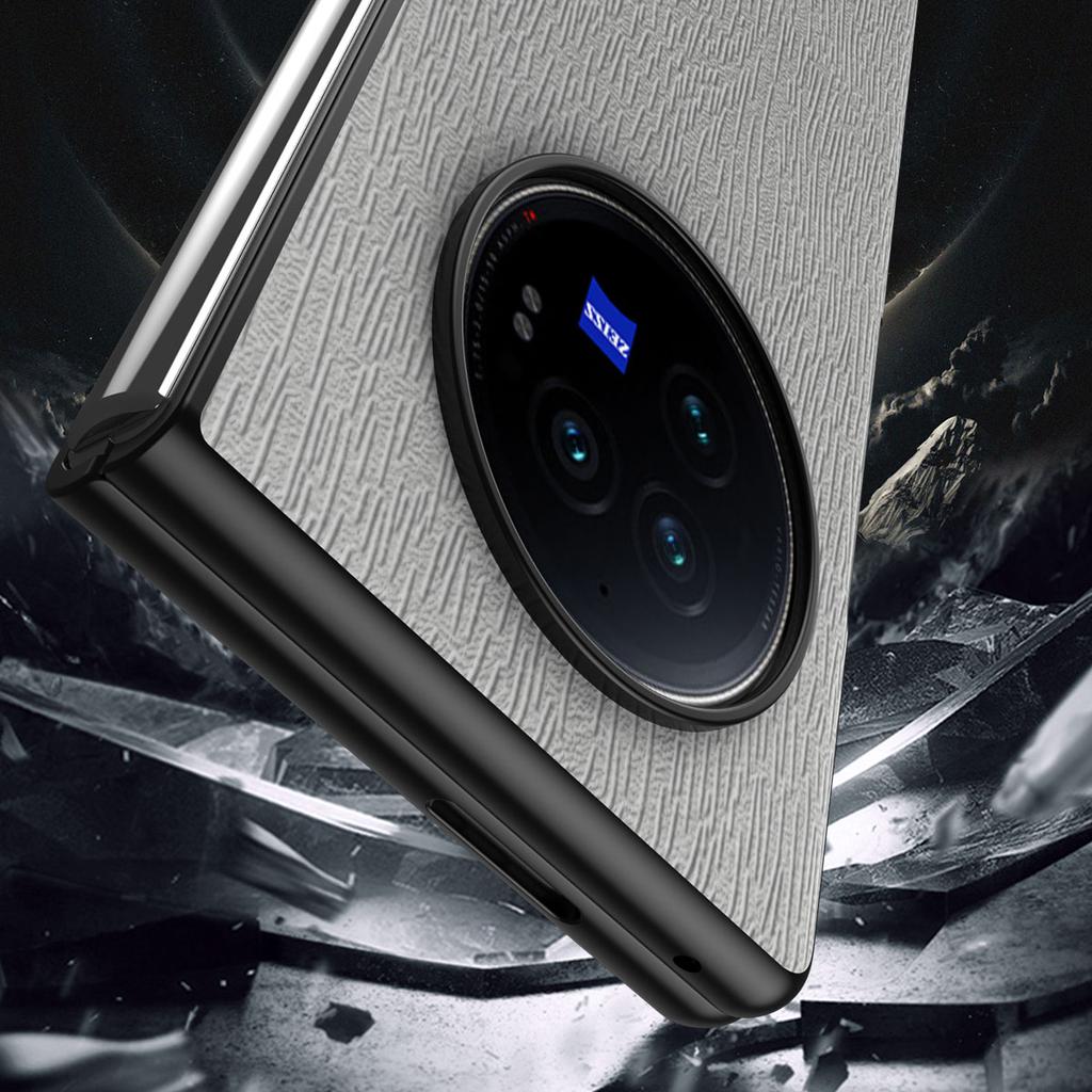 For vivo X Fold3 Case PU Leather+PC+TPU Tree Pattern Slim Protective Phone Cover
