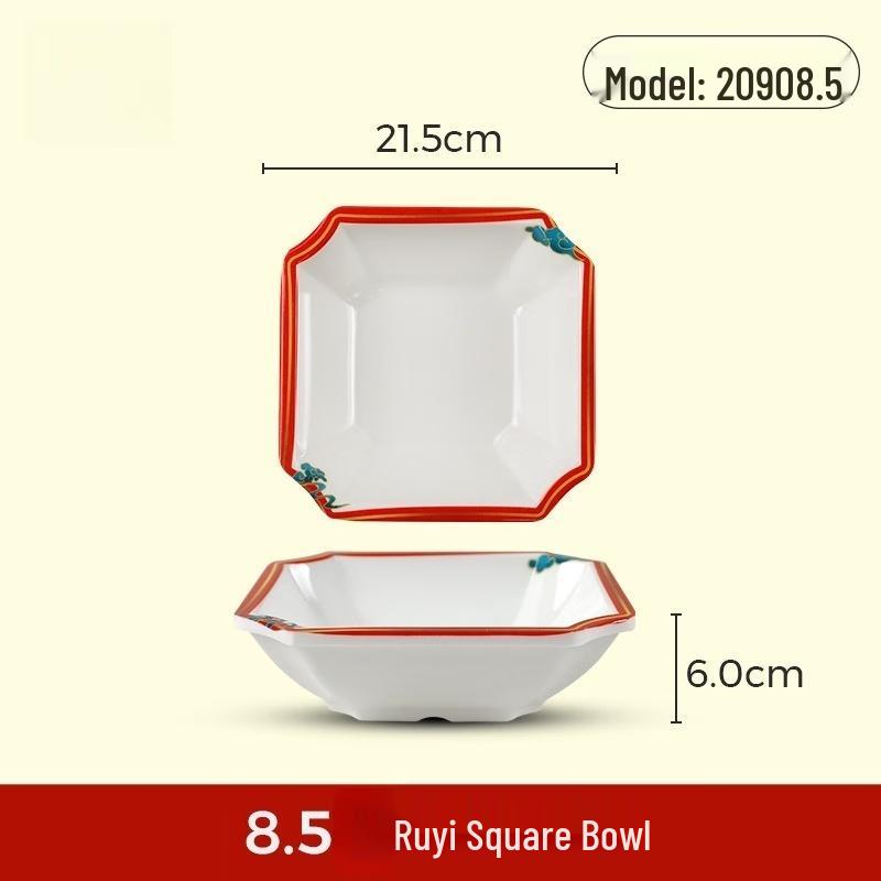 8.5-inch Chinese Style Melamine Round Bone Dish