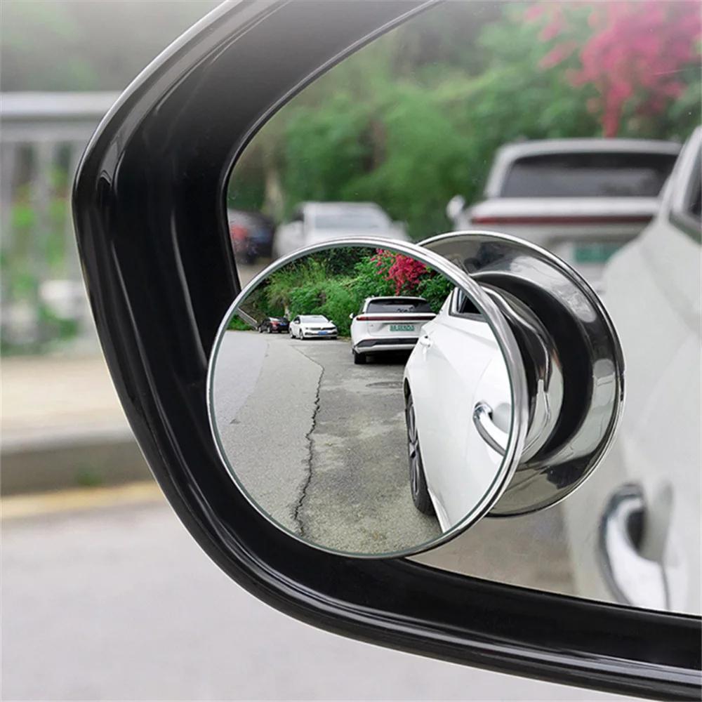 2PC Suction Cup Car Convex Blind Spot Mirror HD 360 Degree Wide Angle Adjustable Rearview Extra Auxiliary Round Mirror Accessori