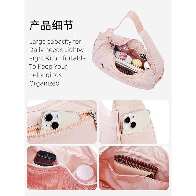 New quilted down shoulder bag fashionable women's small armpit bag large capacity solid color lightweight handbag