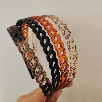 2pc European and American Black Chain Hairbands Headbands for Women Girls Men Korean Sport Washface Hair Accessories Tool