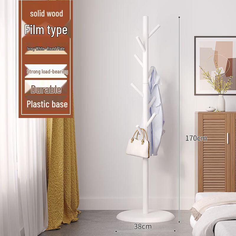 Milin Solid Wood Floor-Standing Coat Rack