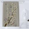 Watercolor Floral and Birds Floral Shower Curtain with Hooks - Waterproof and Minimalist Design for Bathroom Home Decor Curtain