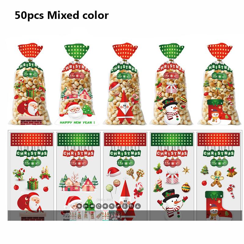 Set Crăciun Fericit Moș Crăciun Cadou Pungă Biscuiți Crăciun Petrecere Acasă Crăciun Formă Biscuiți Crăciun Anul Nou Autocolante Decorațiuni DIY